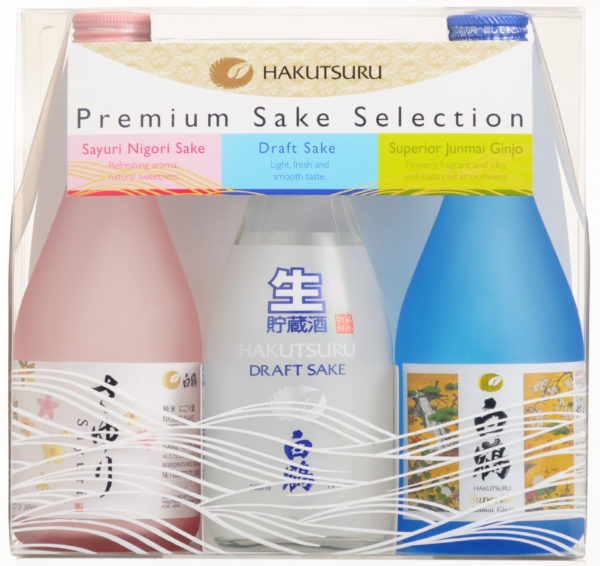 Hakutsuru Three Pack of bottles Sayuri Nigori, Draft, and Superior Junmai Ginjo