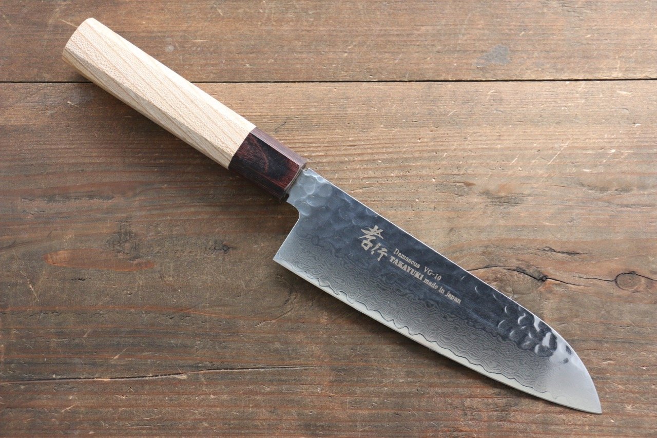 Sakai Takayuki VG10 33 Layer Damascus Santoku Japanese Chef Knife SakéOne