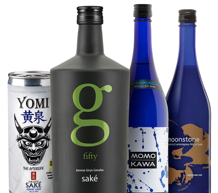 Four bottles of saké sold by SakéOne