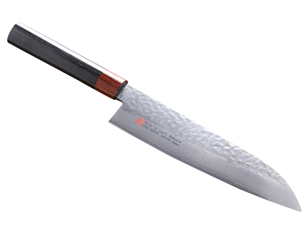Iseya VG10 33 Layer Damascus Hammered Santoku Japanese Chef Knife Product Image